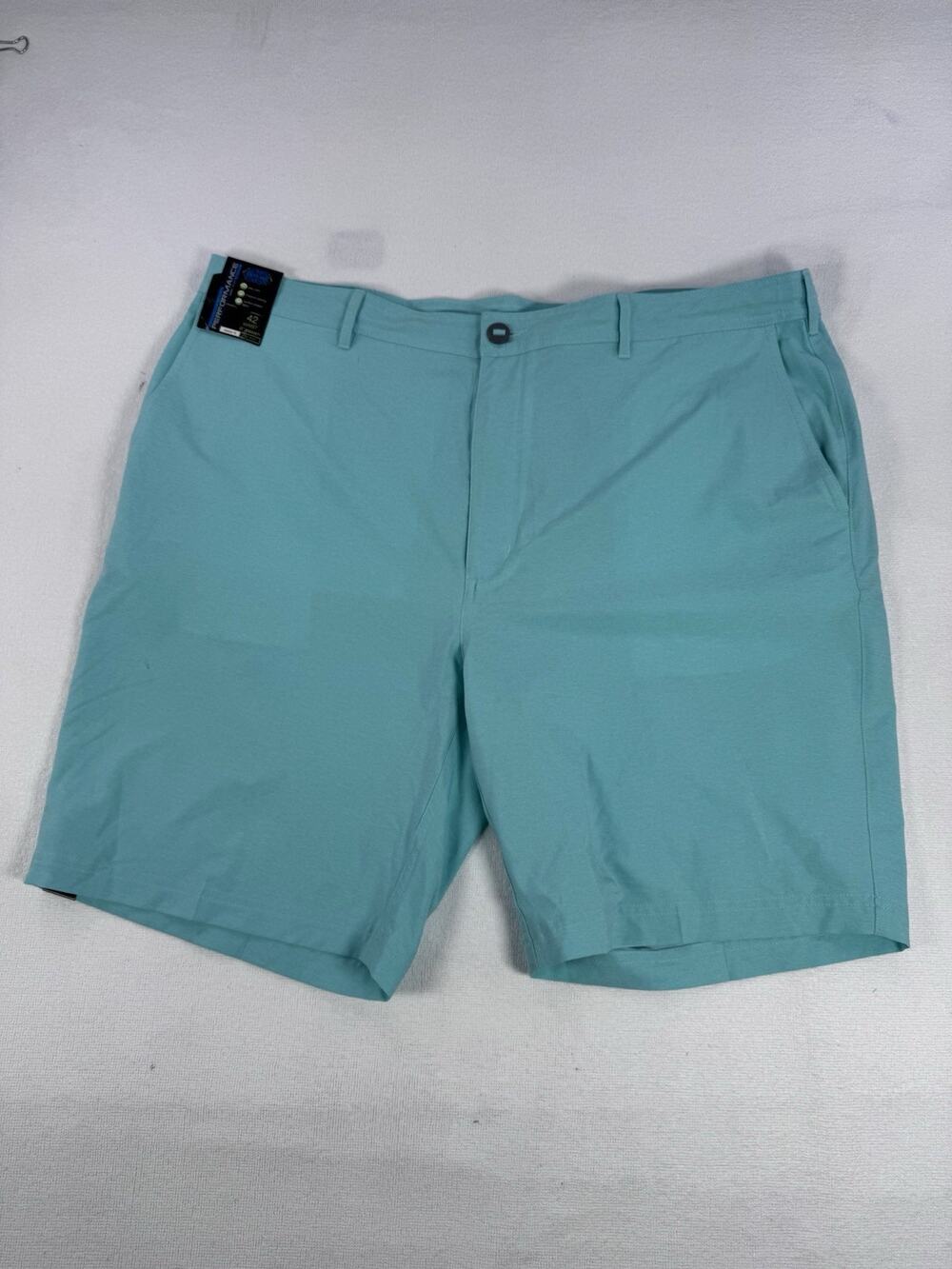 Roundtree & Yorke Men's 42 Performance Golf Shorts Blue Work Play Perform Aqua